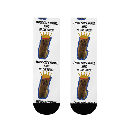 Cat The King - Personalised Sublimation Crew Socks (EU) - v1.2a