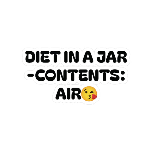 DIET IN A JAR - CONTENTS: AIR, Vinyl Kiss-Cut Stickers