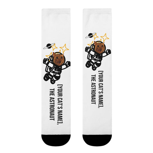 Cat The Astronaut - Personalised Sublimation Crew Socks (EU) - v1.3a